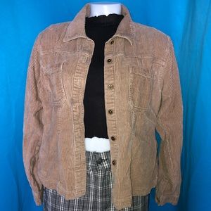Thick tan corduroy button up jacket
